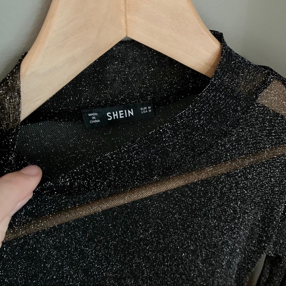 SHEIN sheer sparkle long sleeve dress - Picture 2 of 2